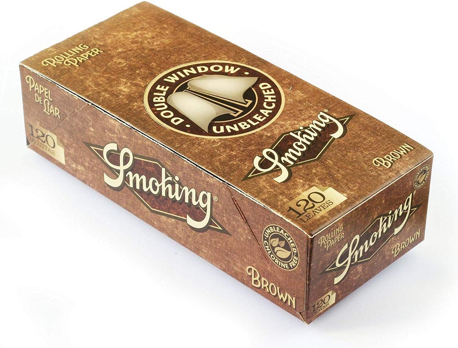 Smoking Rolling Papers - Brown - Regular Size - Single Wide - 70mm (Full Box of 25 Books)