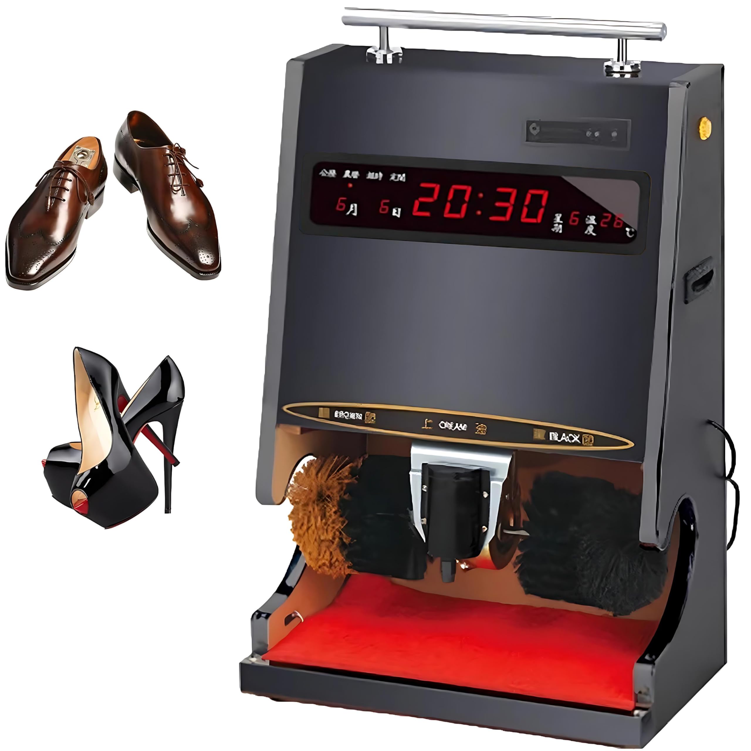 Pulidora automática de zapatos de 100 W, máquina pulidora de inducción eléctrica, limpiador multifuncional de suela de acero inoxidable para el hogar y centros de ventas