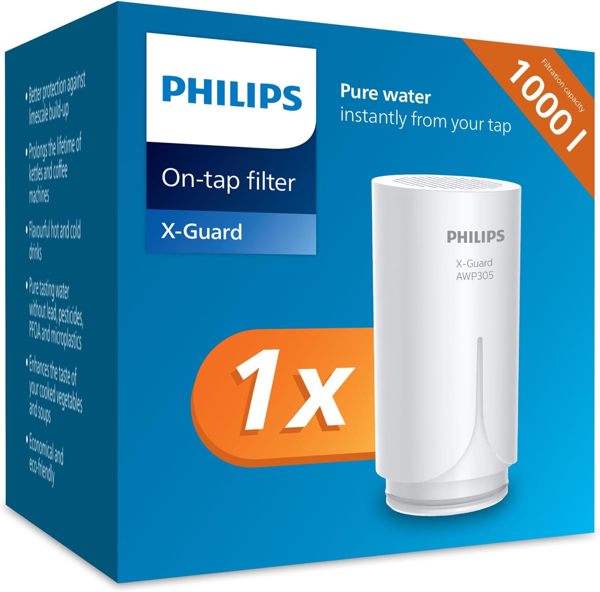 Water Ontap Filter Cartridge AWP305/10, MICROFILTRATION, 1000 L filtration capacity, filters sediment, chlorine and other taste-impairing substances