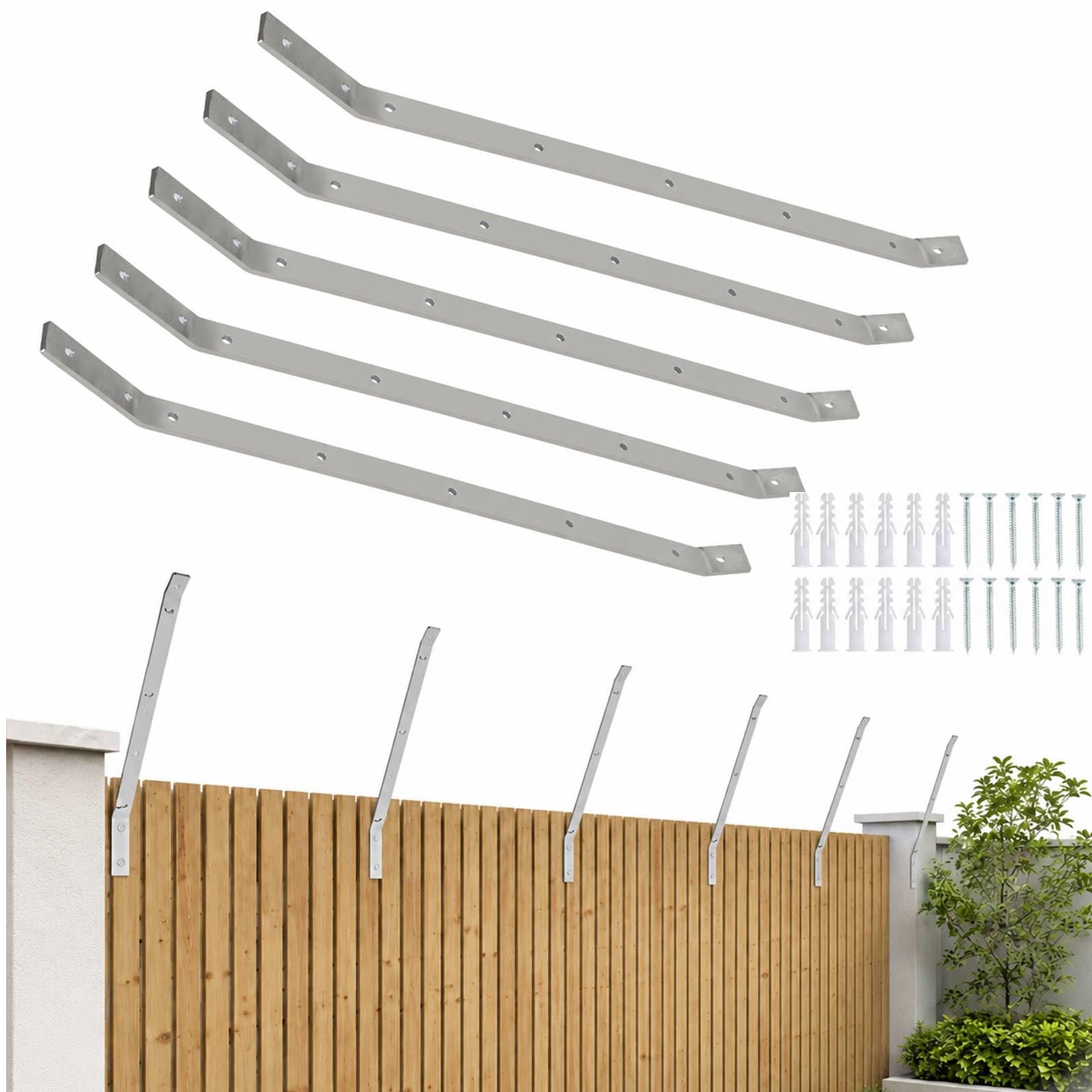 Recinzione a Prova di Gatto, Supporti da Parete in Acciaio Inox, barriera Anti-Arrampicata, Protezione Anti-Arrampicata Resistente alla ruggine (5 Supporti)