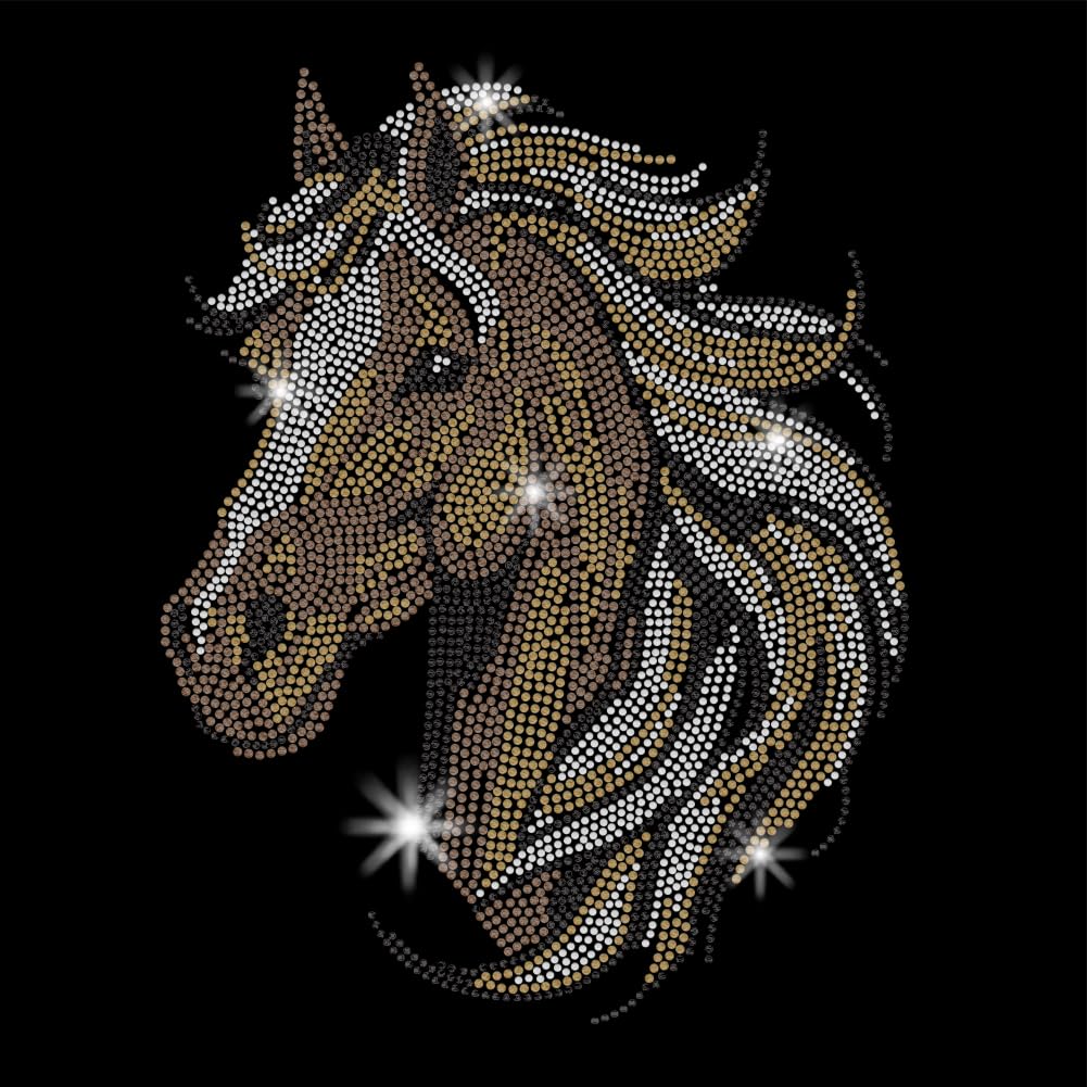 Autocollants thermocollants motif cheval en strass pour un cadeau DIY original