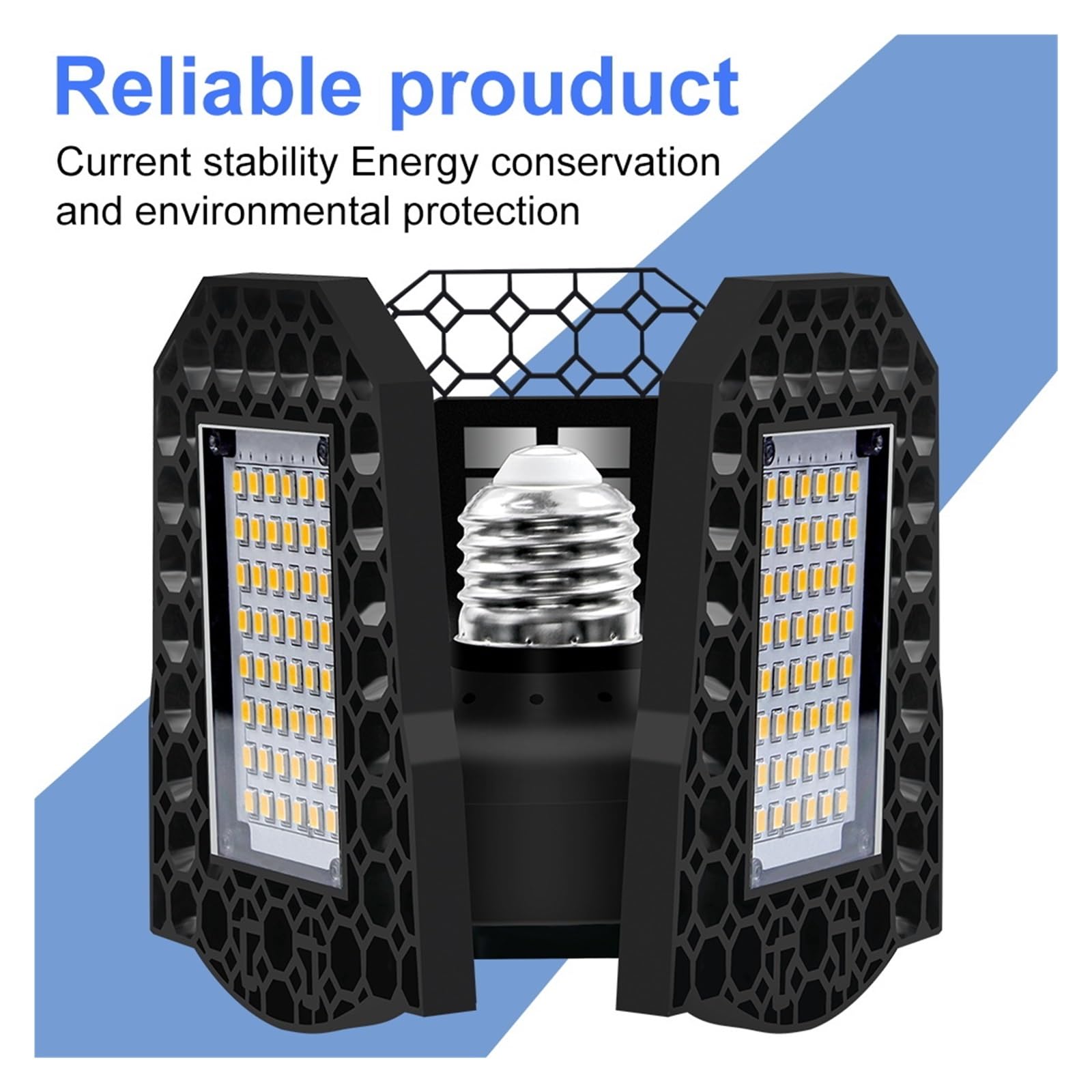 Lampa LED E27 Odkształcalna Lampa Garażowa LED 40W 60W 80W Żarówka LED Lampa Składana E26 Magazyn Oświetlenie Przemysłowe Super Jasny(Warm White,80W)