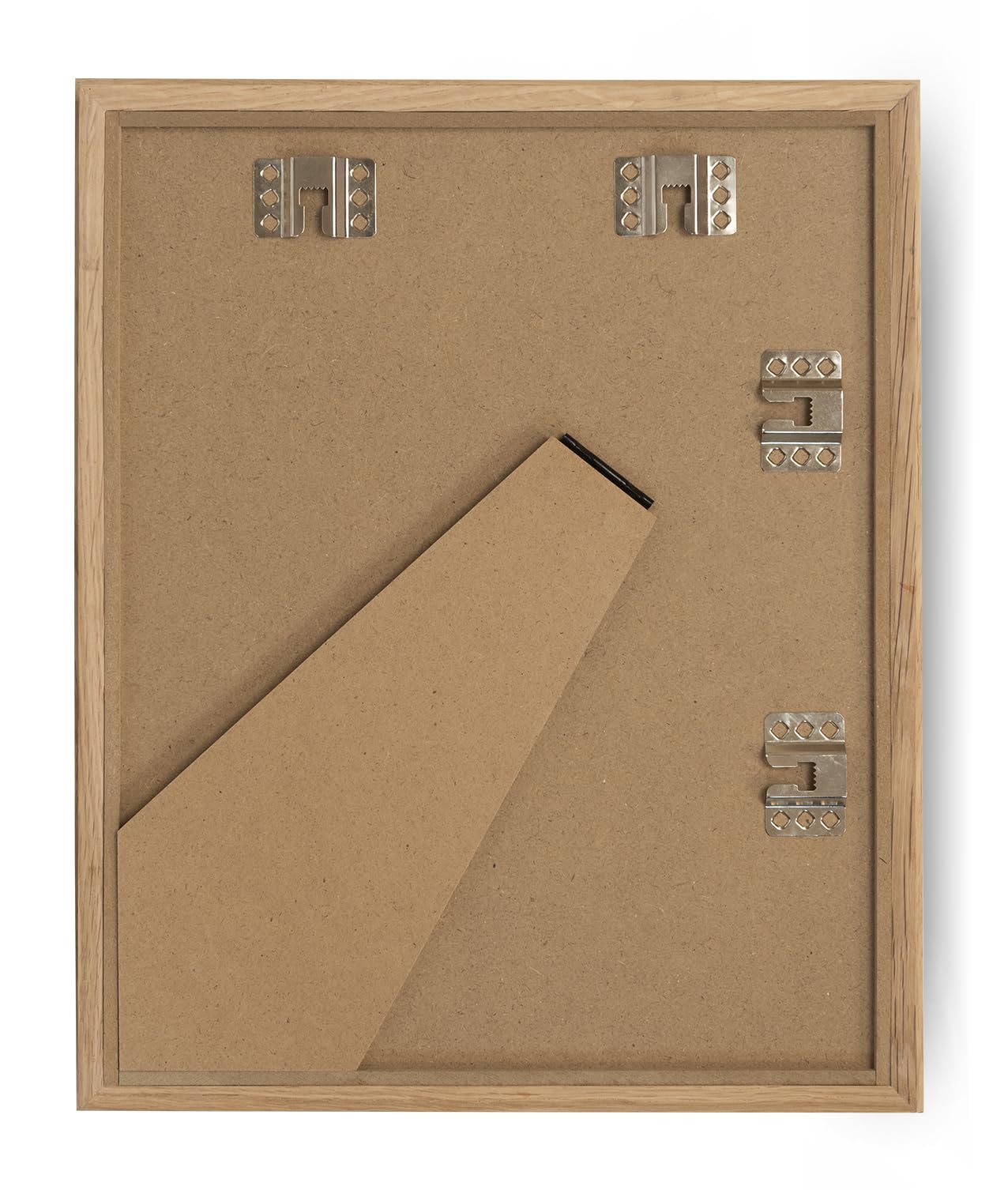 Lot de 2 cadres photo A4 pour enfants - Design naturel, support intégré, clips, fermetures magnétiques et bandes élastiques pour ranger les dessins - Chêne naturel