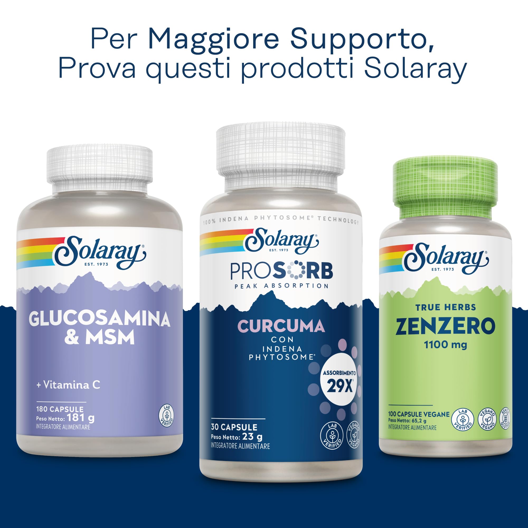 Solaray Curcumina Meriva® Fitosomiale 500mg - 29× più Biodisponibile, Formula Studiata Clinicamente - 30 Capsule Vegane - Verificata in Laboratorio