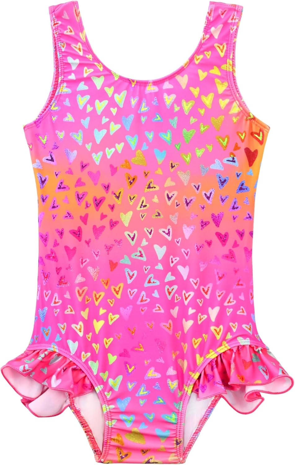 Snowheart Girls Bathing Suit Toddler Swimsuit Girl Hawaiian Floral Ruffle One-Piece Breathable Swimwear 4-10T