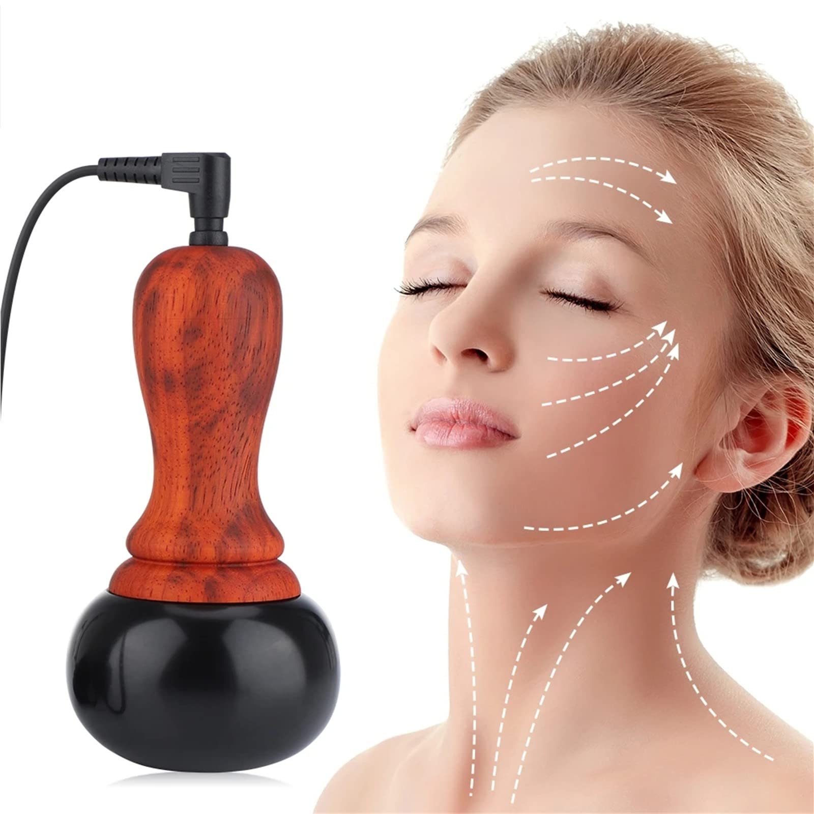 Ogrzewanie elektryczne Gua Sha masażer skrobanie skóry chińska ciepła terapia Moxiterapia powrót Guasha narzędzie kamień do masażu