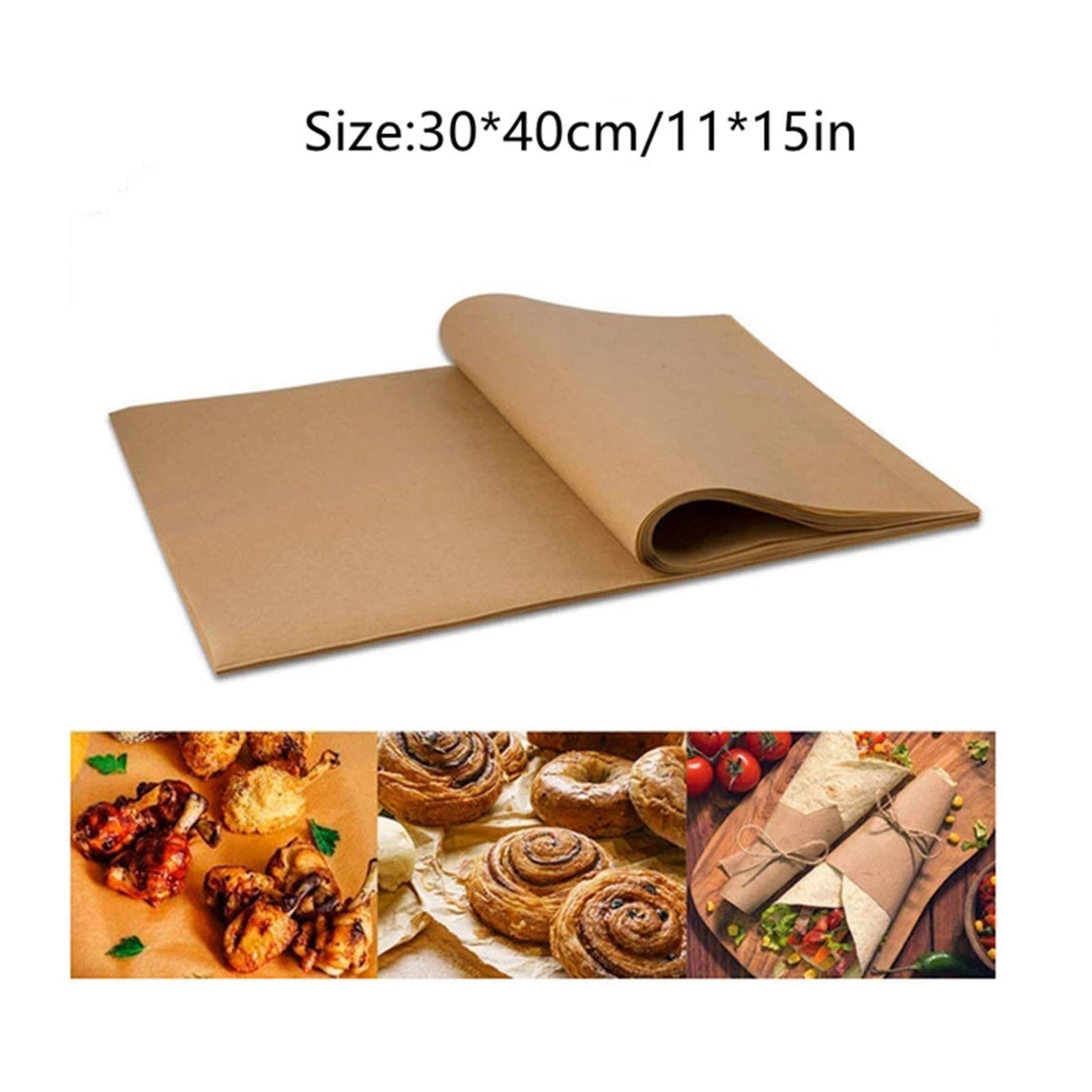 Papel antiadherente para hornear pizza, pan, galletas (200 unidades)