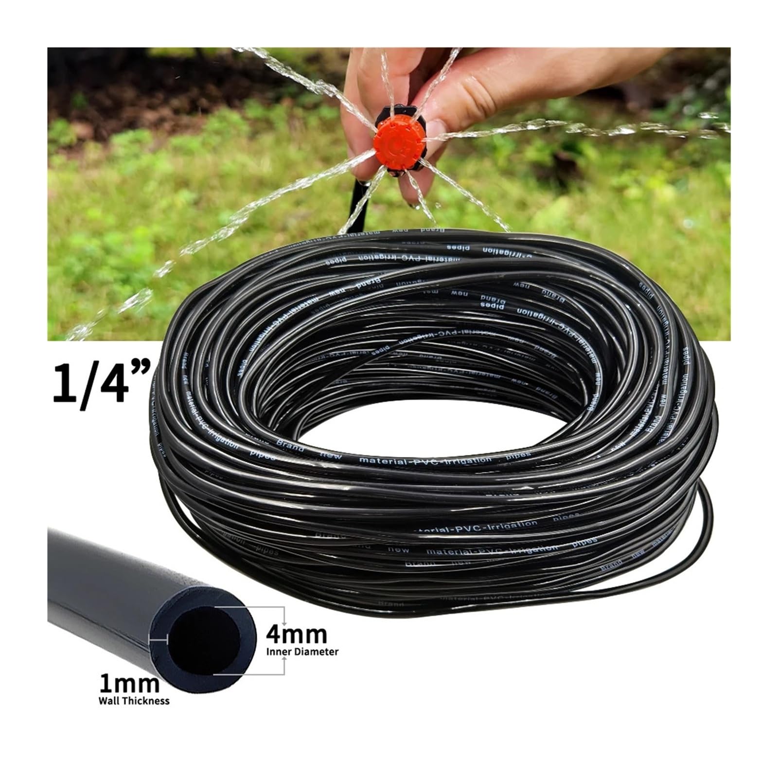 Kit de Riego por Goteo 5-25M con Goteros Ajustables Jardín | Kit de gotero regulable for sistemas de riego automático de jardines.(20M KIT-B)
