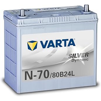 VARTA Silver Dynamic N-70/80B24L Japanese Car Battery for Idling Stop Cars/Charge Control Cars/Standard Cars Compatible with 