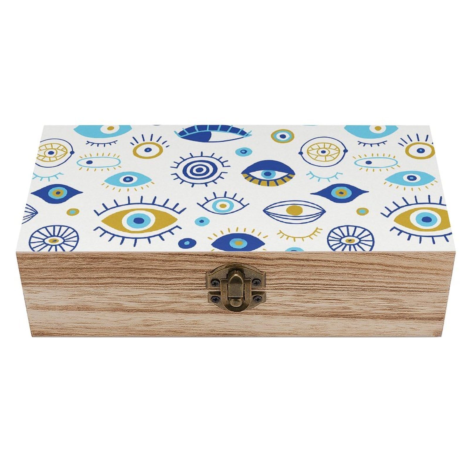 SMAZDFXX Fantasy Evil Eyes Wooden Storage Box Multipurpose Decorative Box for Jewelry Photo Home Decor