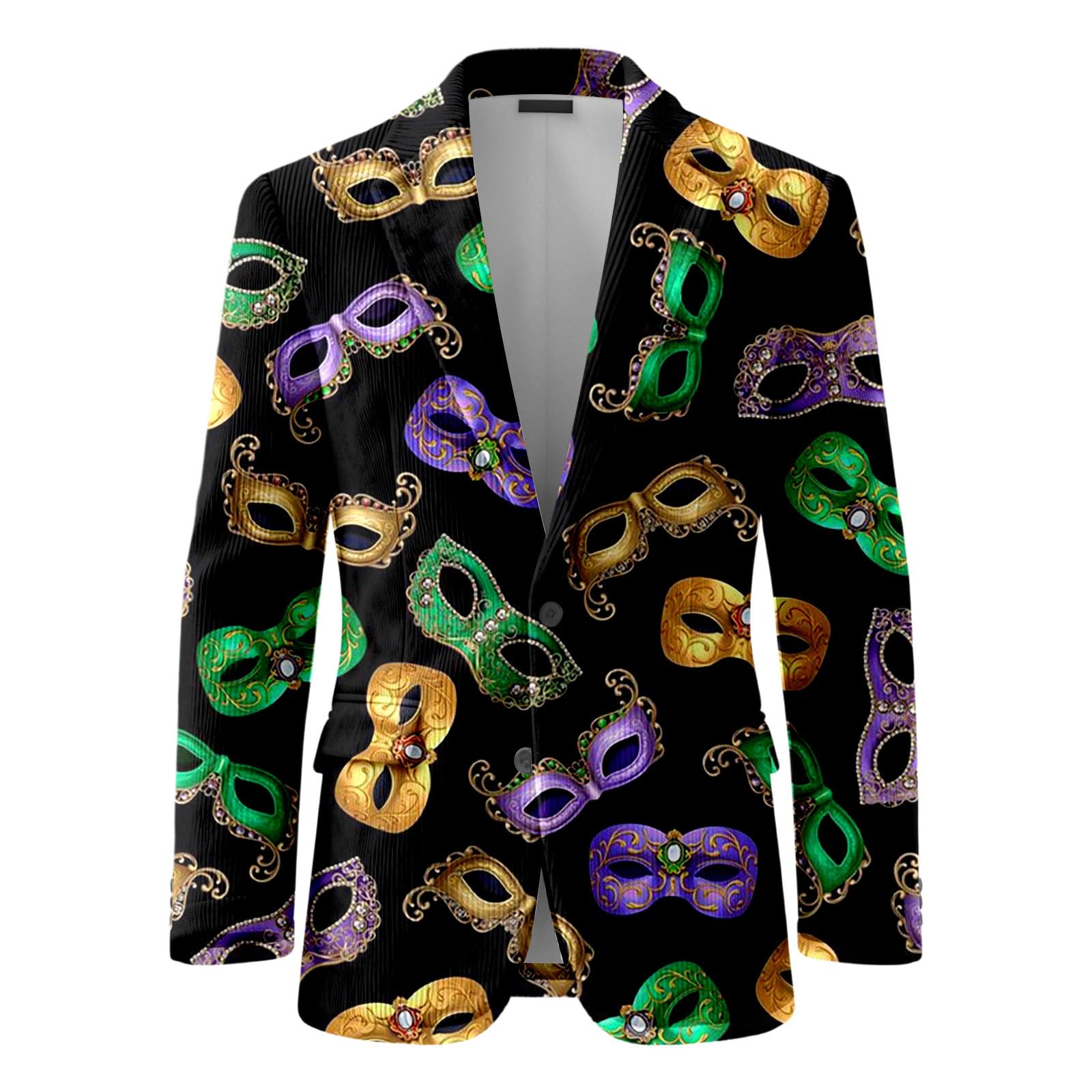 Blazer Uomo Sportivo,Giacca in Velluto a Coste con Stampa carnevalesca Stile Casual da Matrimonio Formale da Uomo per Affari