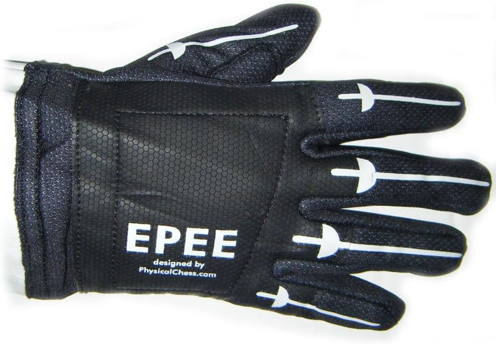 Fencing Washable Glove with Epee Black Palm and Printed Back of Hand
