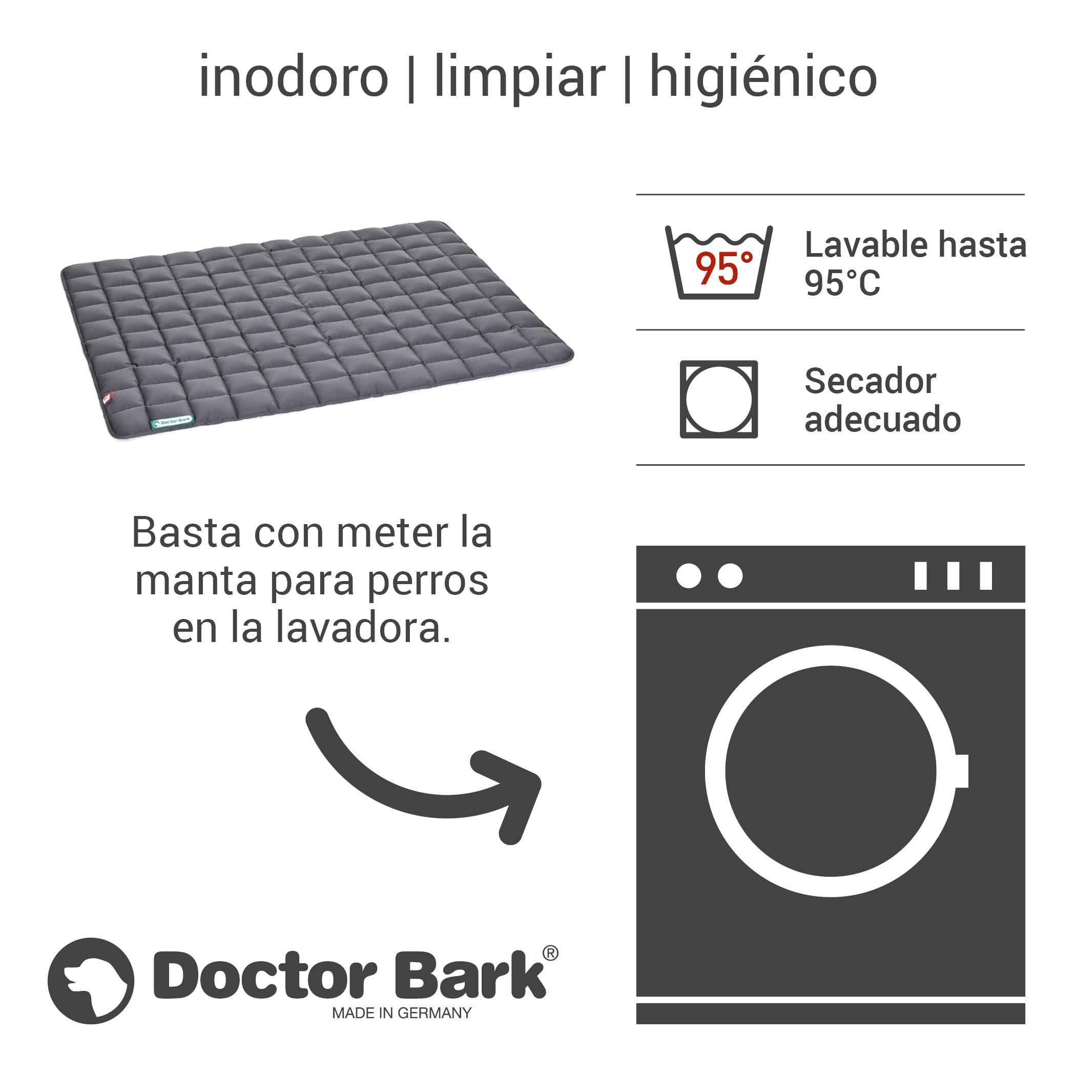 Doctor Bark Manta para Perros - Suave e hipoalergénica, Resistente a los arañazos y Duradera, Lavable a 95°C - Disponible en Diferentes tamaños y Colores(XL, Gris)