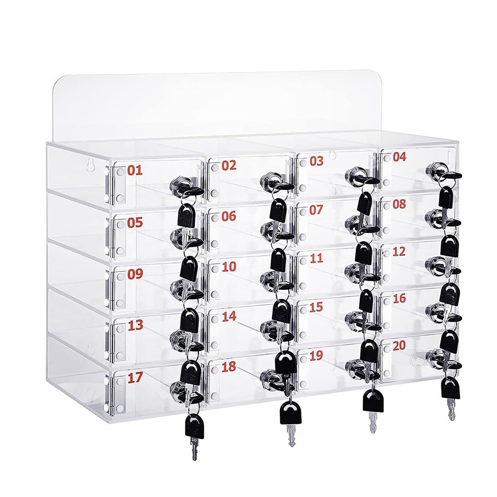 Casier de rangement pour 20 téléphones portable armoire bureau transparente verrouillable