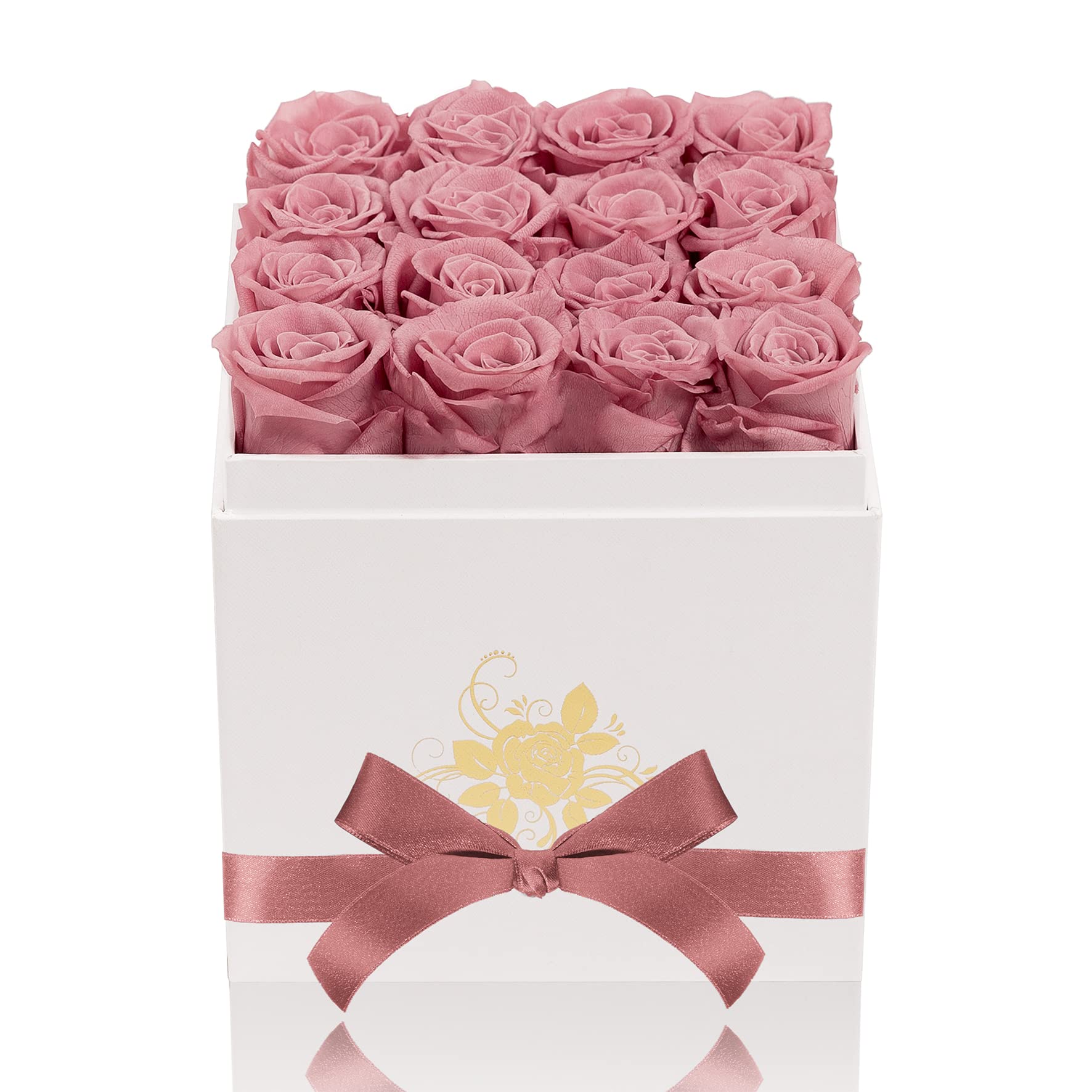 Perfectione Roses Luxury Preserved Roses in a Box, Forever Flowers for Women (Dusty Rose)