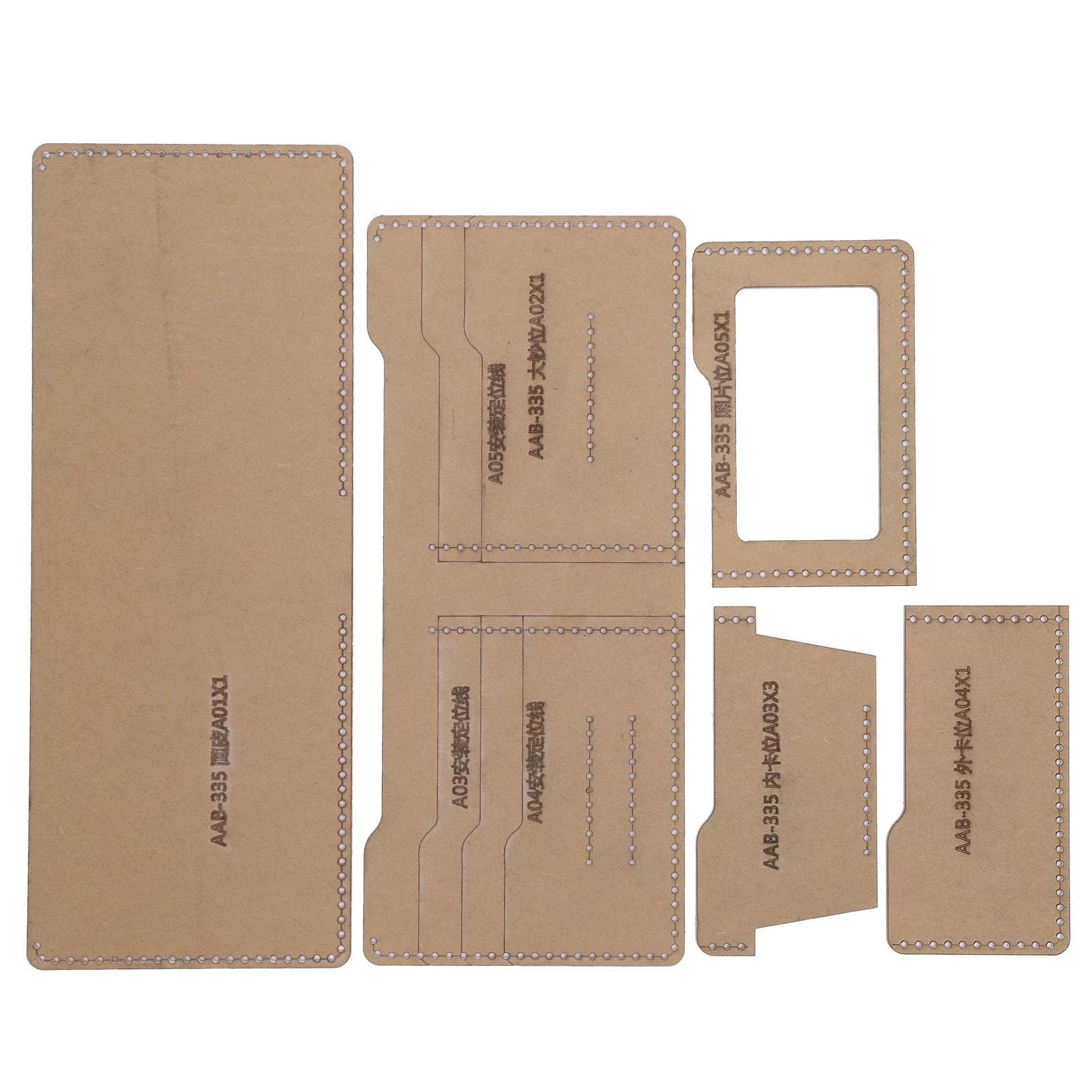 Garosa Modello di Portafoglio Corto Fai da Te Cucito Quilting Stencil per Artigianato Fai da Te Strumento Accessorio Fatto a mano5 Pezzi di Modelli in Pelle acrilica Handcraft Tools