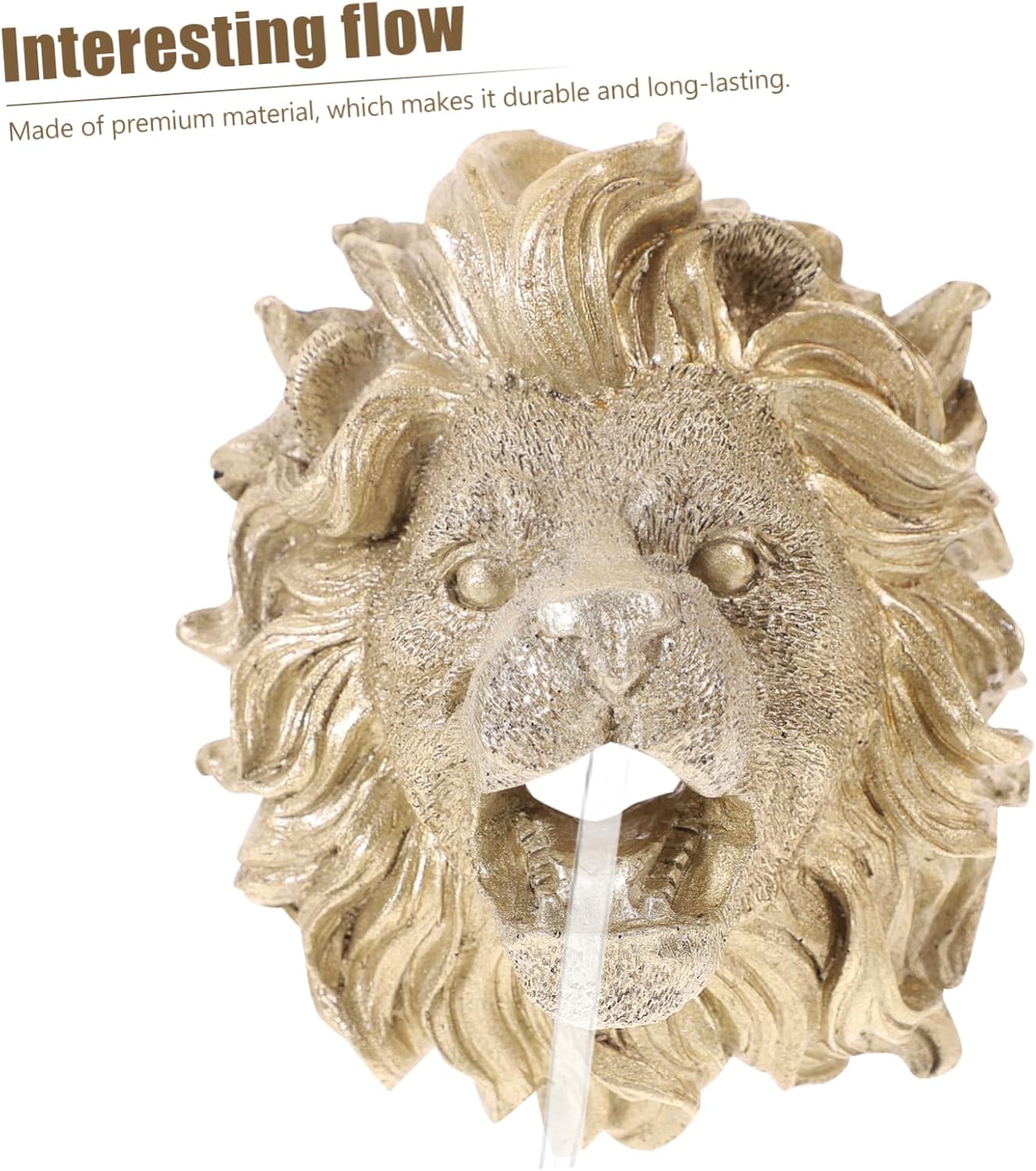 Balacoo Outdoor Water Feature Lion Head Fountain Nozzle Resin Wall Hanging Sprayer for Garden Decor