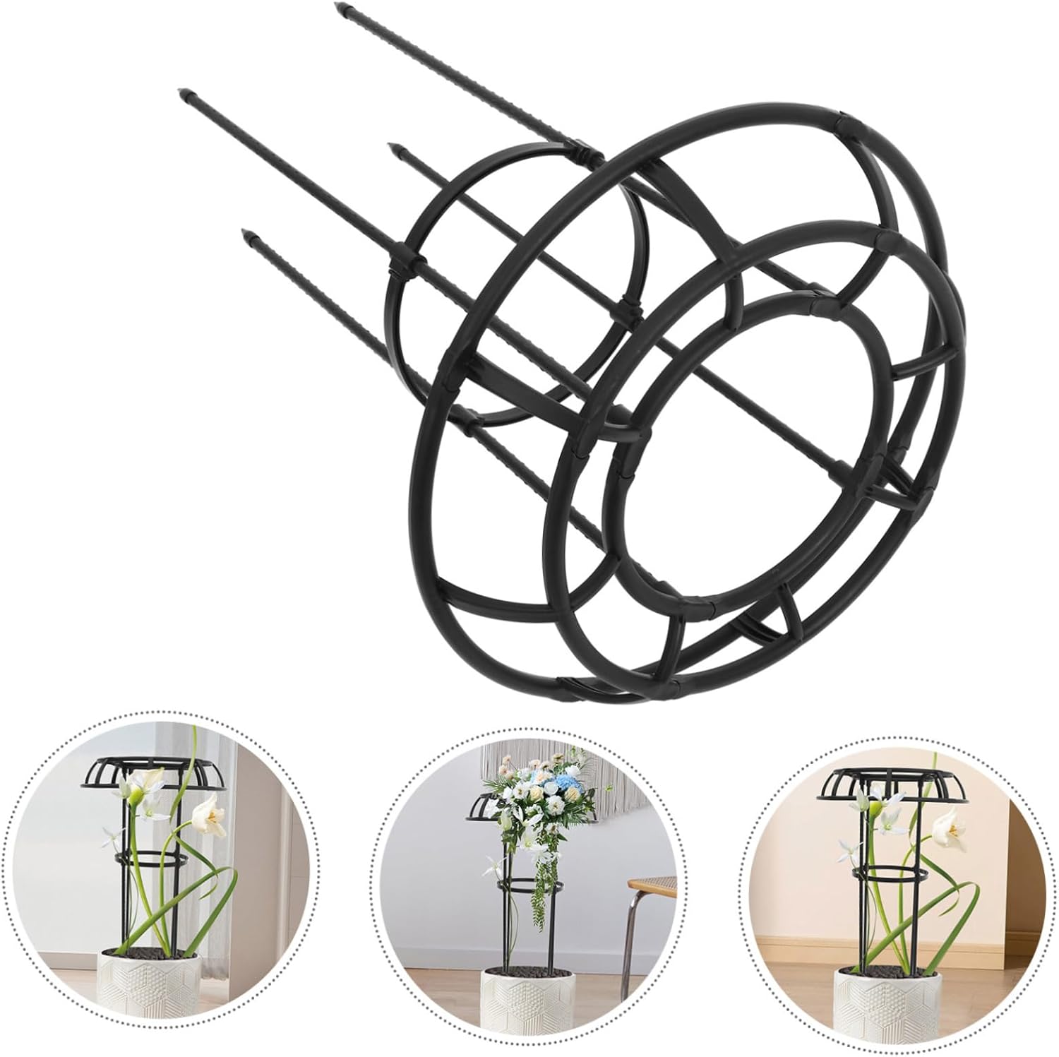 Mipcase Metal Trellis Plant Support Rack Garden Trellis for Potted Plants Sturdy Climbing Flower Stand Fixing Rod