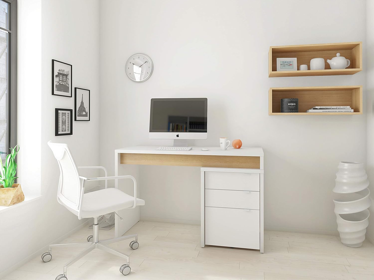 Nexera Chrono Filing Cabinet, White