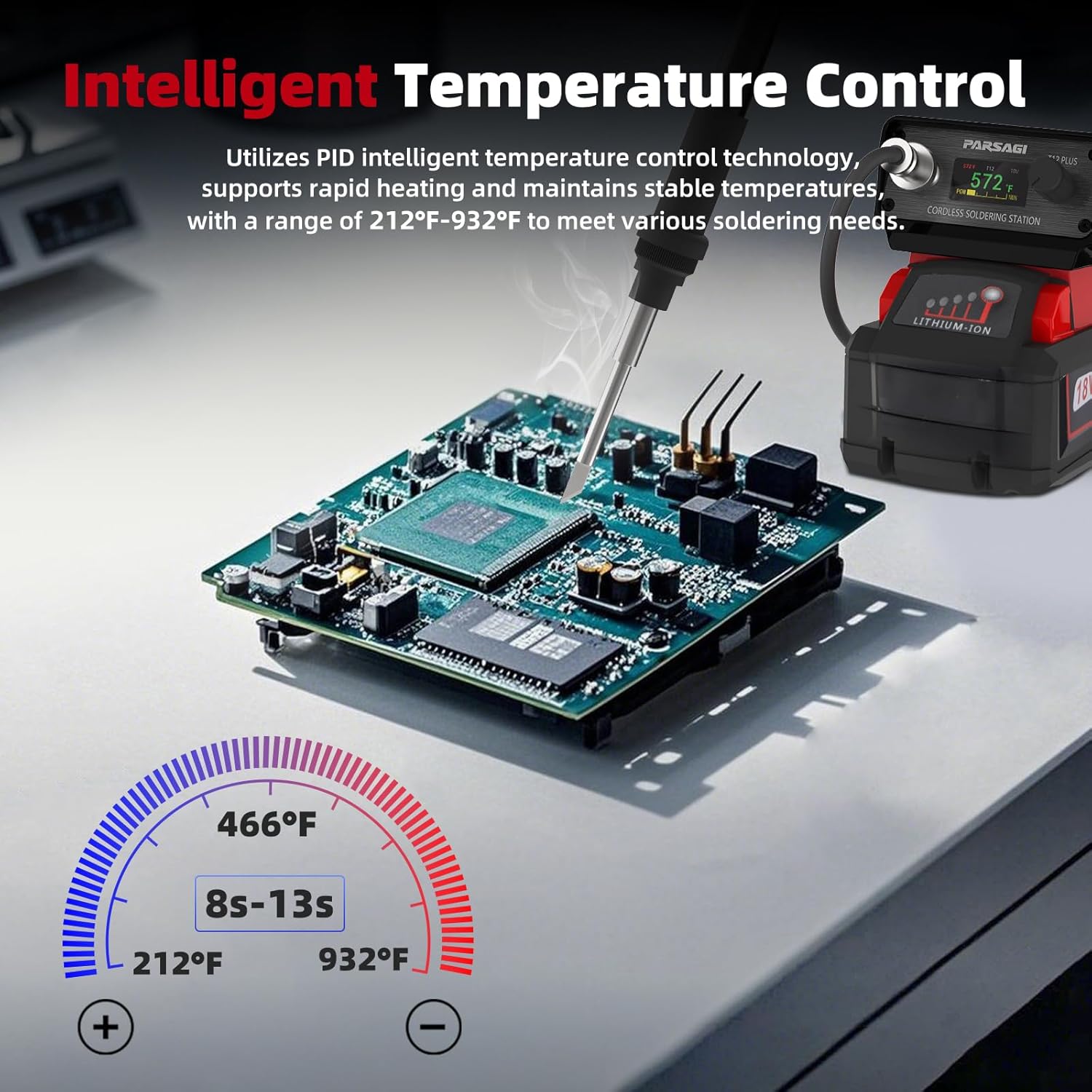 Image showing rapid heating capability of the soldering station