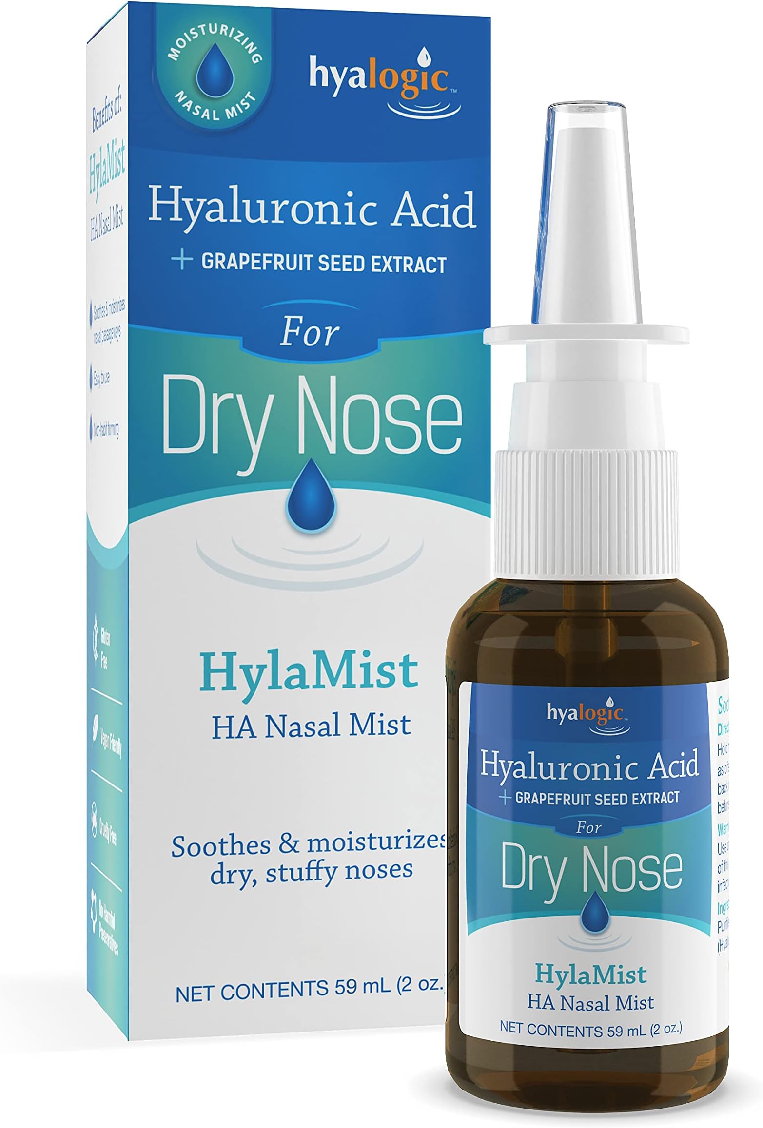 Hyalogic LLC, HylaMist HA Nasal Spray, 2 oz (58 ml)