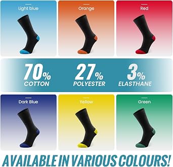 Cirorld Men's Black Socks, 6/10 Pairs, Reinforced Breathable Cotton Sock