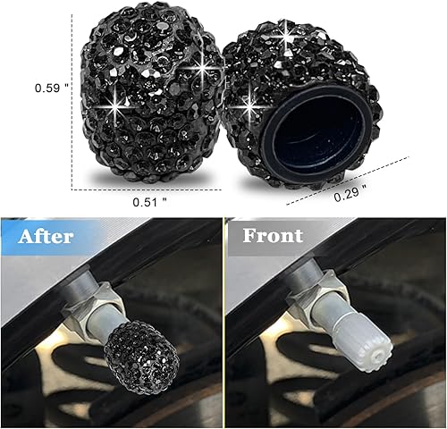 Miniatura 5 de Marcos brillantes para matrícula de automóvil, paquete de 2 soportes para placa de matrícula de diamantes de imitación con 4 tapas de vástago de