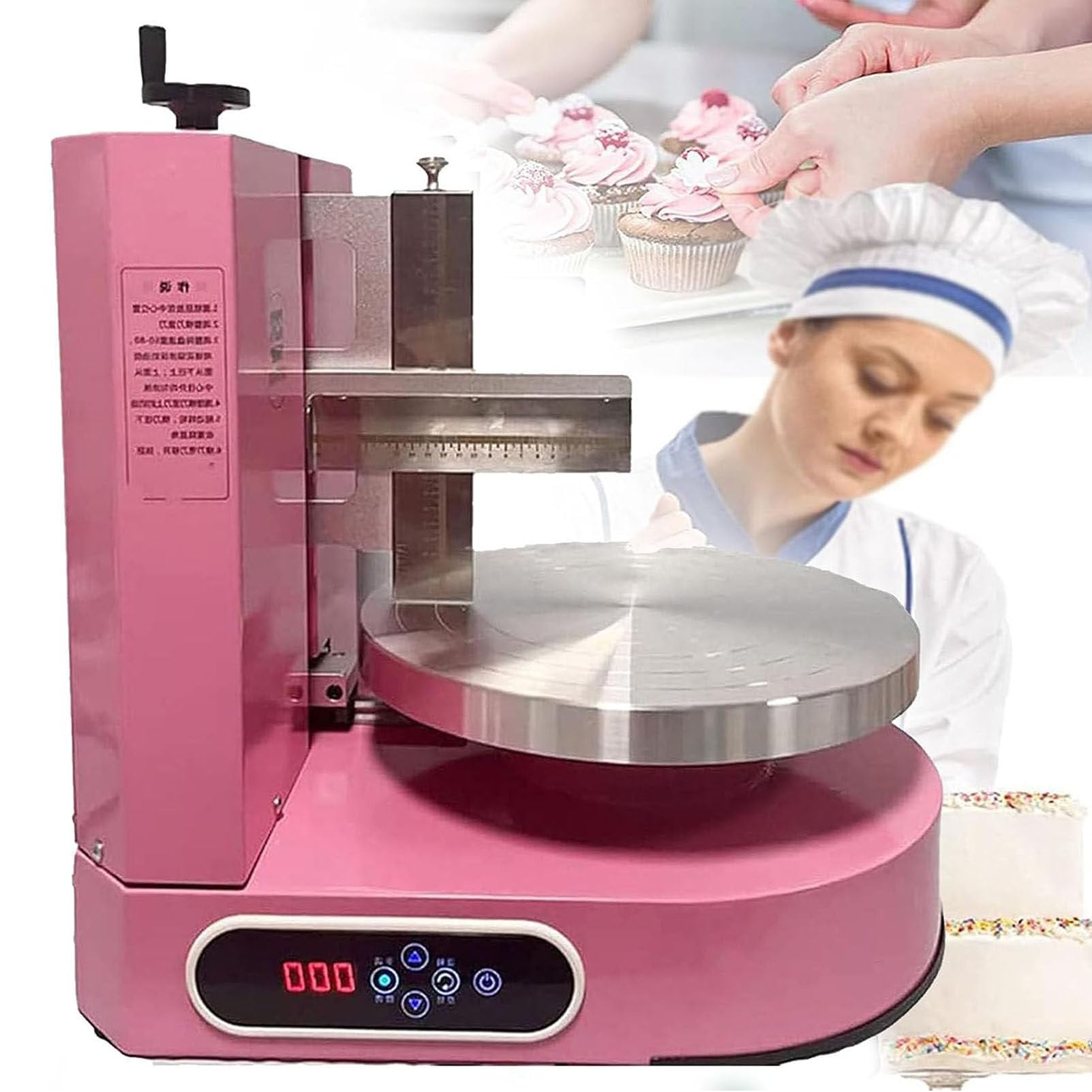 Máquina automática de recubrimiento para tartas de cumpleaños para empanadas, máquina de llenado de yeso, plato giratorio de 4-12 pulgadas, herramientas para pasteles de cumpleaños, rosa
