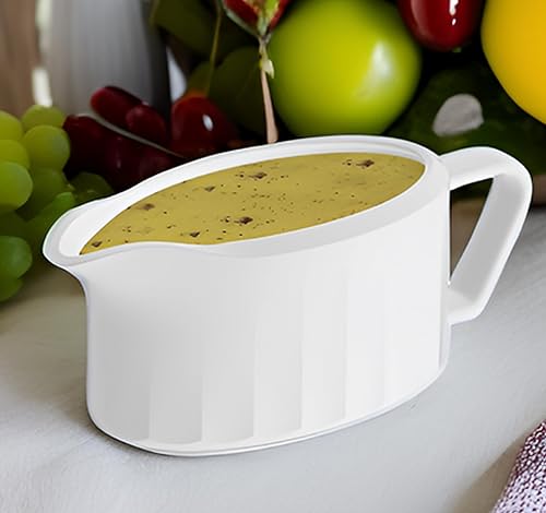 Miniatura 4 de Gravy Boat - Capacidad de 21 onzas - Jarra de crema de porcelana clásica para salsas, fácil de verter, diseño elegante