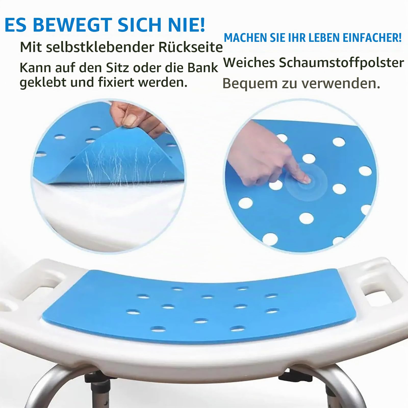 NEWFUN Duschstuhl Für Senioren, Höhenverstellbarer Duschhocker 150 KG