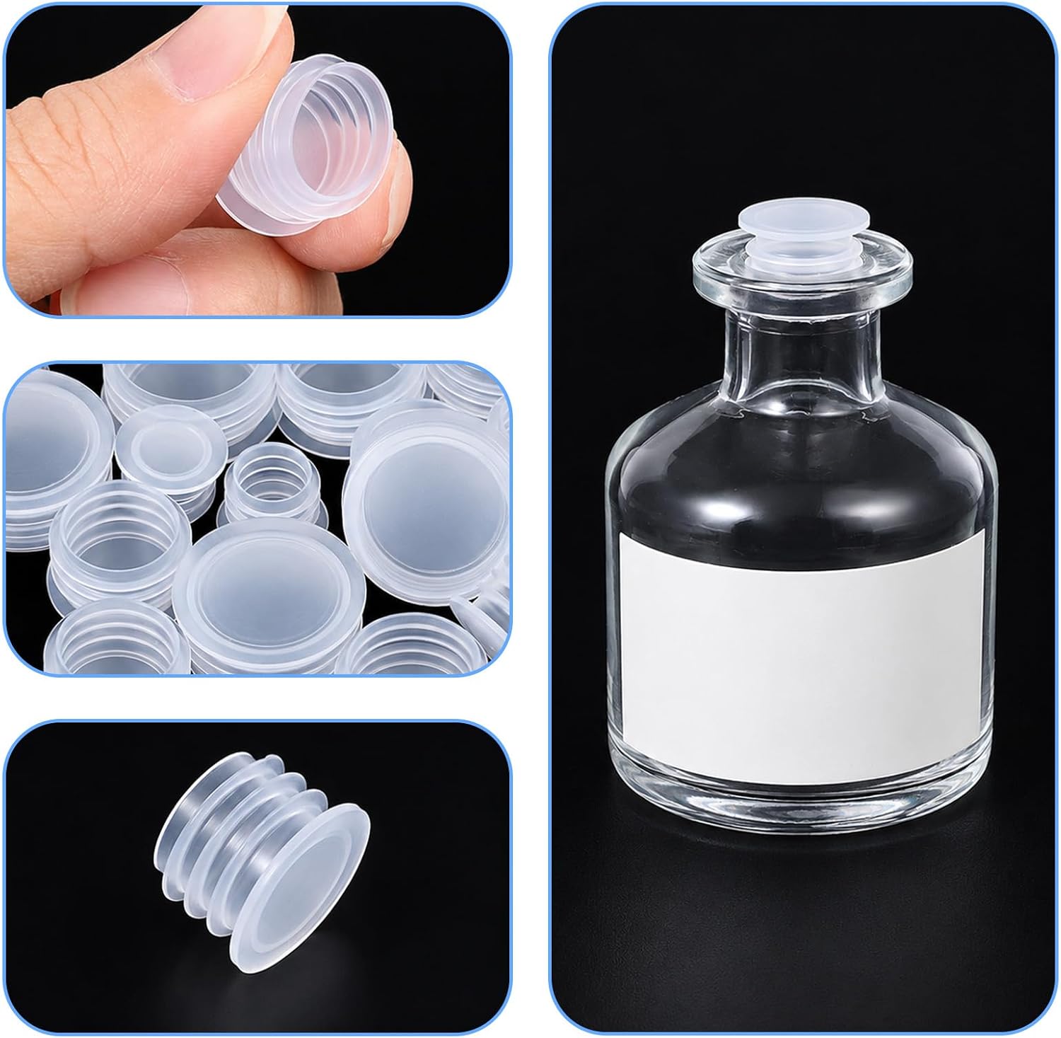 30 Pcs Plastic Plugs Salt and Pepper Stoppers Plugs 5 Sizes