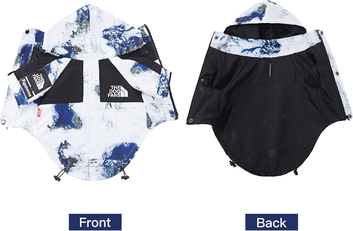 Dog Clothes Fashion Outfit Hooded Raincoat Jackets for Dogs Cats Pet Lightweight Water-Resistant Outdoor Windbreaker Small Medium Large (2XL◆Chest 20.47''-25.2'',Back 16.9'',17.7-25.4 lbs)