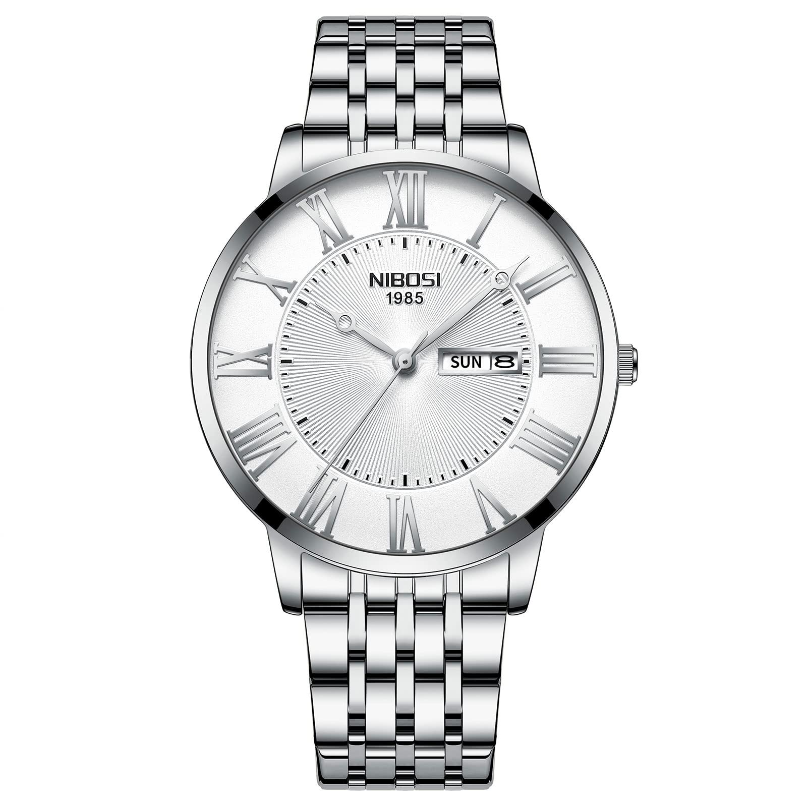 NIBOSI Stainless Steel Men Watches Analogue Ultra-Thin Minimalist Waterproof-Fashion Wrist Watch For Men Boys Husband Steel Strap Men Watches(Silver), Gold Dial, Silver Band (B0B2KCJWRK) Amazon Price History, Amazon Price Tracker