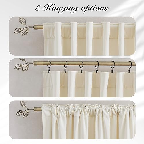 Miniatura 3 de PONY DANCE Cortinas de terciopelo blanco de lana, suaves, clásicas, sólidas, aisladas térmicas, para sala de estar, protección de privacidad,