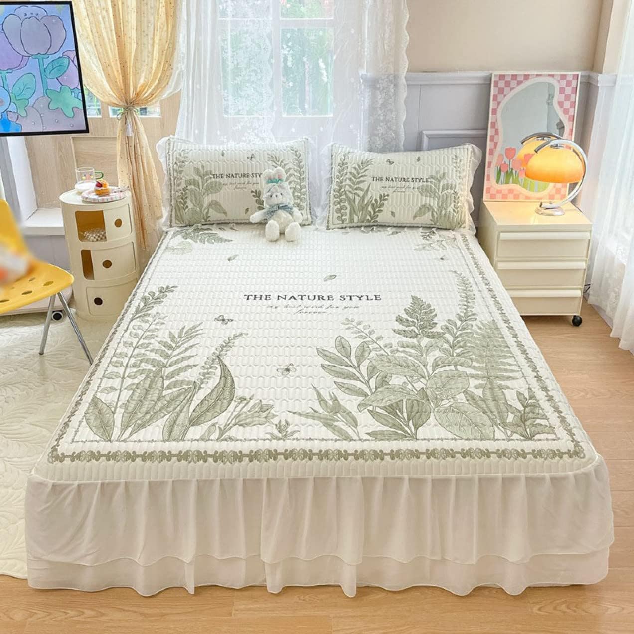 [BKVB] 敷きパッド 接触冷感 3点 型崩れにくい インテリア しきパッド ひんやり 夏用 吸放湿性 放熱性 ボックスシーツ 丸