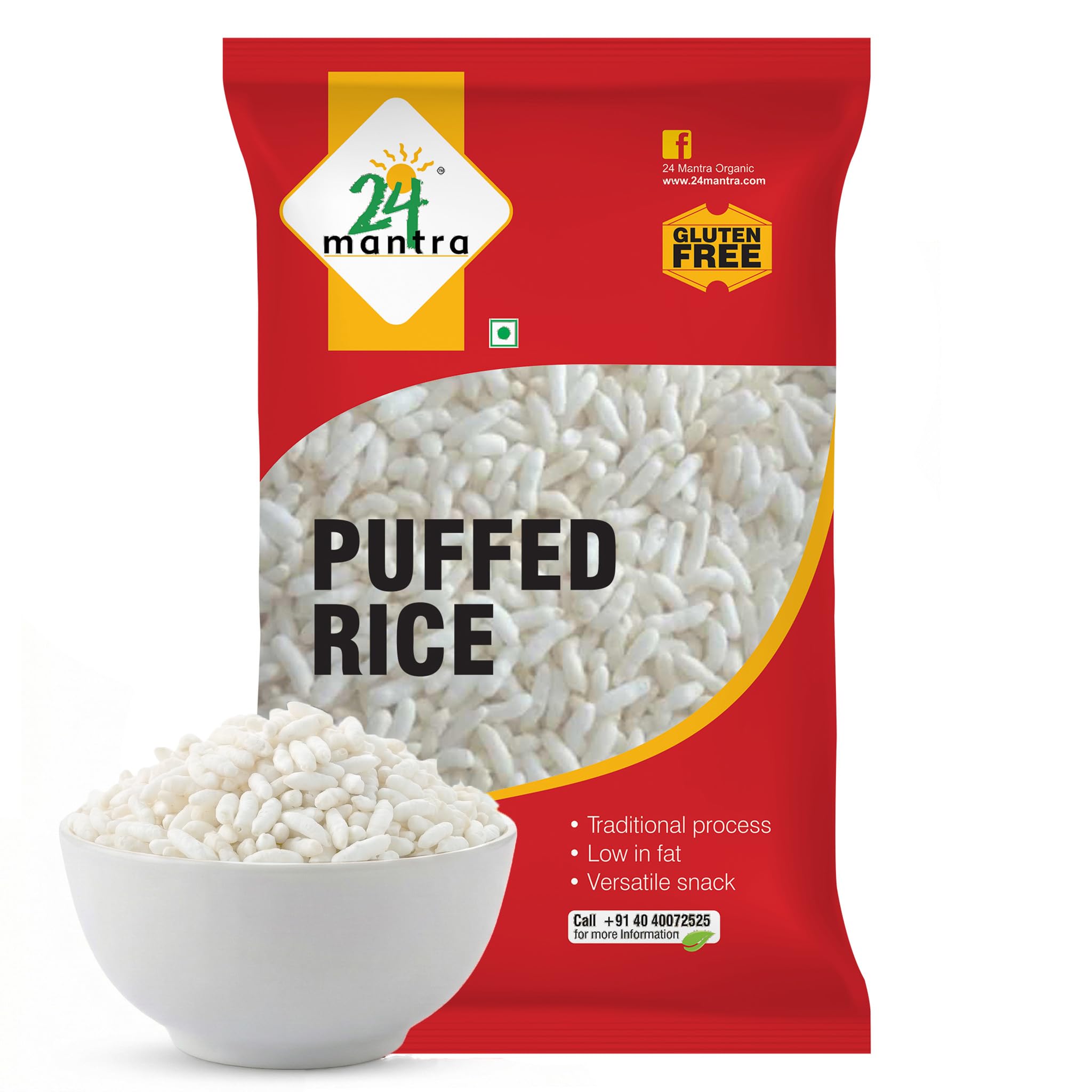 24 Mantra Organic Puffed Rice/Murmura/Ubbina Annam - 200gms | Pack of 1 | Chemical Free & Pesticides Free | Naturally Gluten-Free