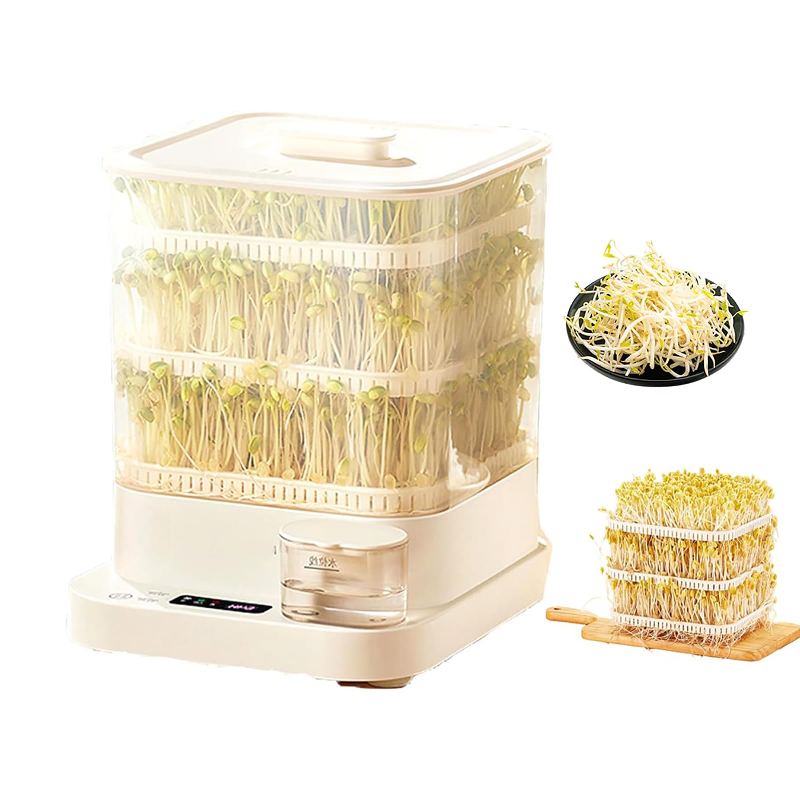 Germoir Automatique pour la Culture de Haricots, 3 Couches, Appareil Intelligent pour la Maison, avec réservoir d'eau de 1,5 L, pulvérisation automati