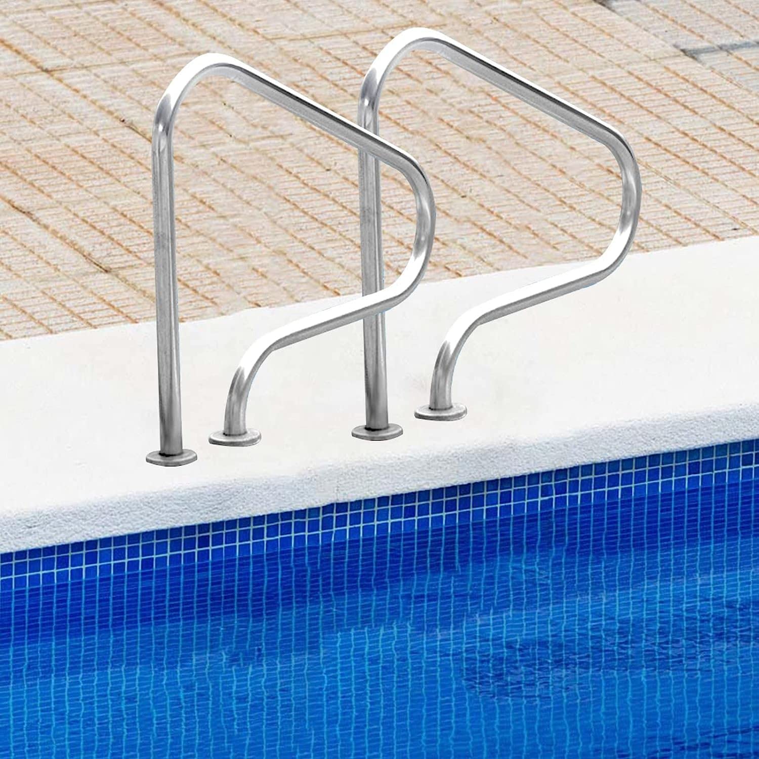 Sdgeryeeg One Color Handrail， Handrails 3-Bend Humanized Swimming Pool Safety Railing Grab Rail Easy Mount Grips