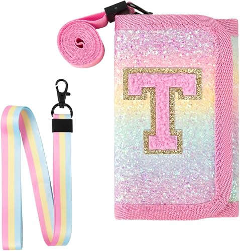 XSUIOY Kids Wallet for Girls Ages 3 4 5 6 7 8 9,Personalized Initial Girls Walle