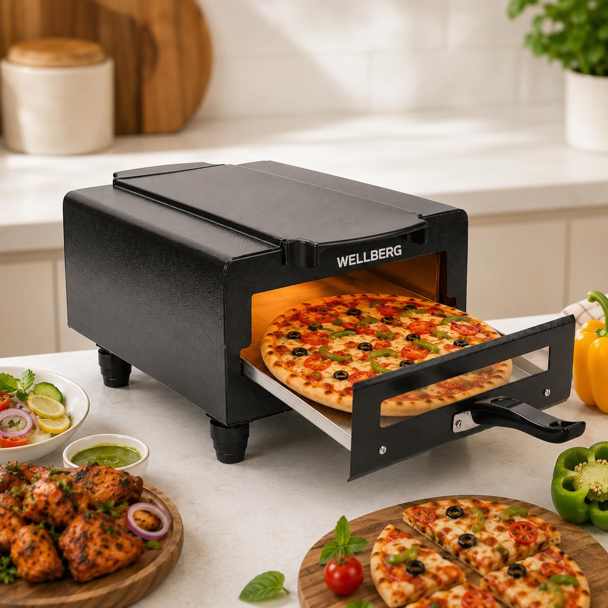 WELLBERG 14'Inche's Non-Stick Combo Electric Tandoor with Free Auxiliary Equipment Worth 999/-