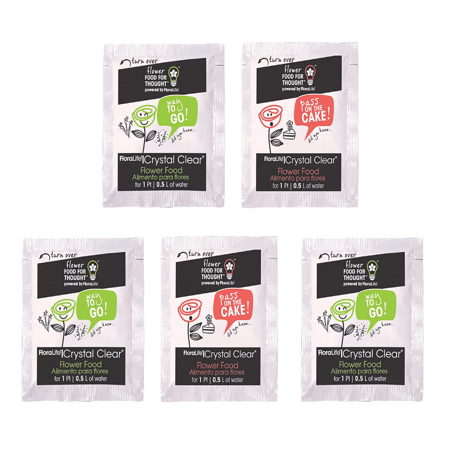 Floralife® Flower Food, Five Powder Sachets (Made in USA)