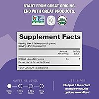 Vista 2 de FGO Flores de lavanda secas orgánicas, cogollos secos de grado extra, importados de Francia para uso culinario o bolsitas aromáticas, 4 oz