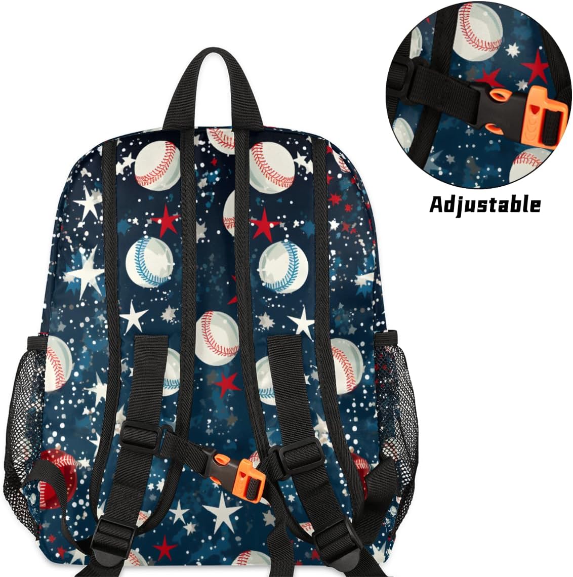 Baseball Starry Sky Custom Name Kids Backpacks for Boys 12In, Personalized Customized Waterproof Mini Toddle Travel Backpack with Chest Buckle, Back to School Student Bookbags Casual Daypack Bag