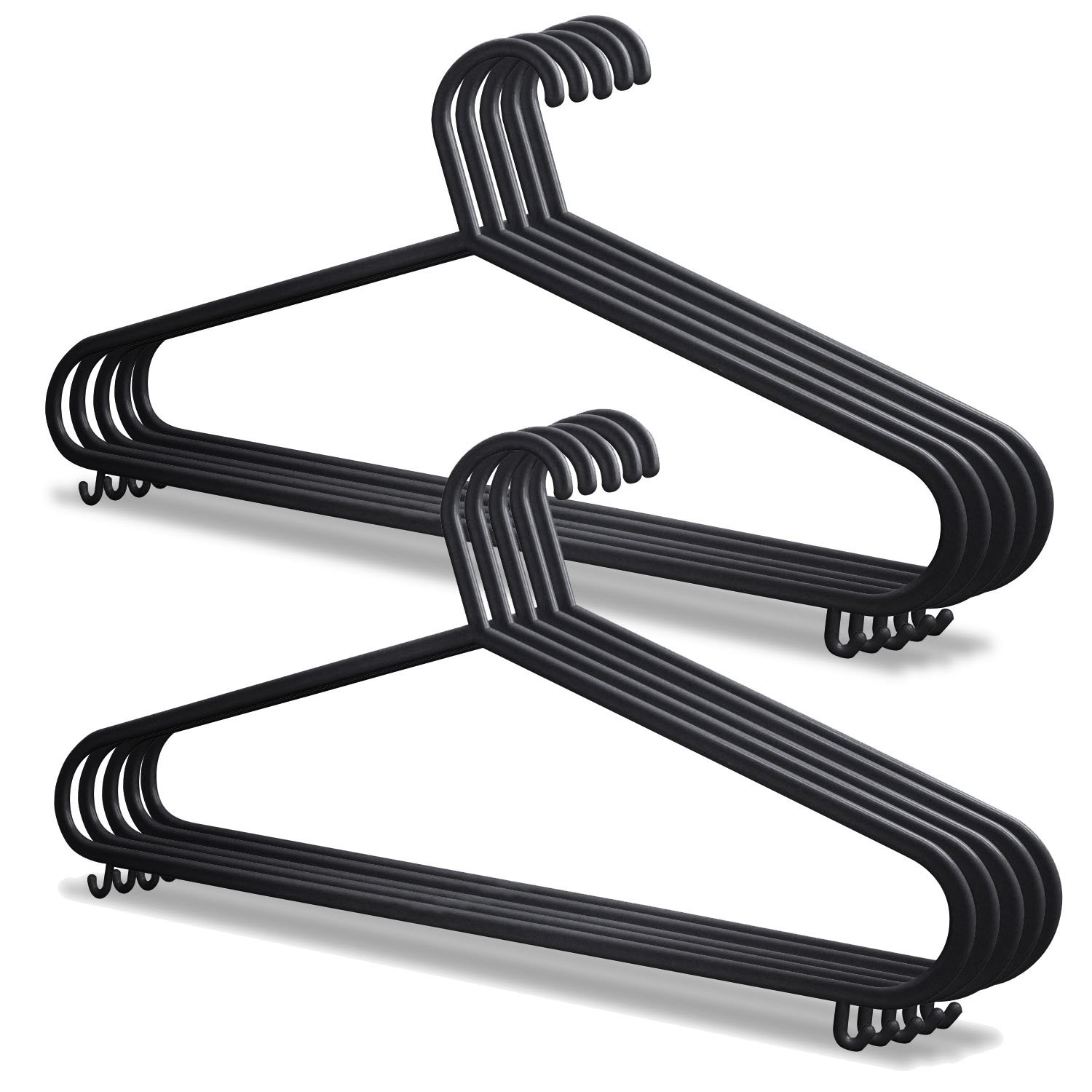 LIVHOME Plastic Clothes Hangers, Premium Strong Clothes Hangers for Clothes and Coats, Durable and Lightweight Coat Hangers for Adult Use, Ideal for Organizing Wardrobes and Closets (20, Black)