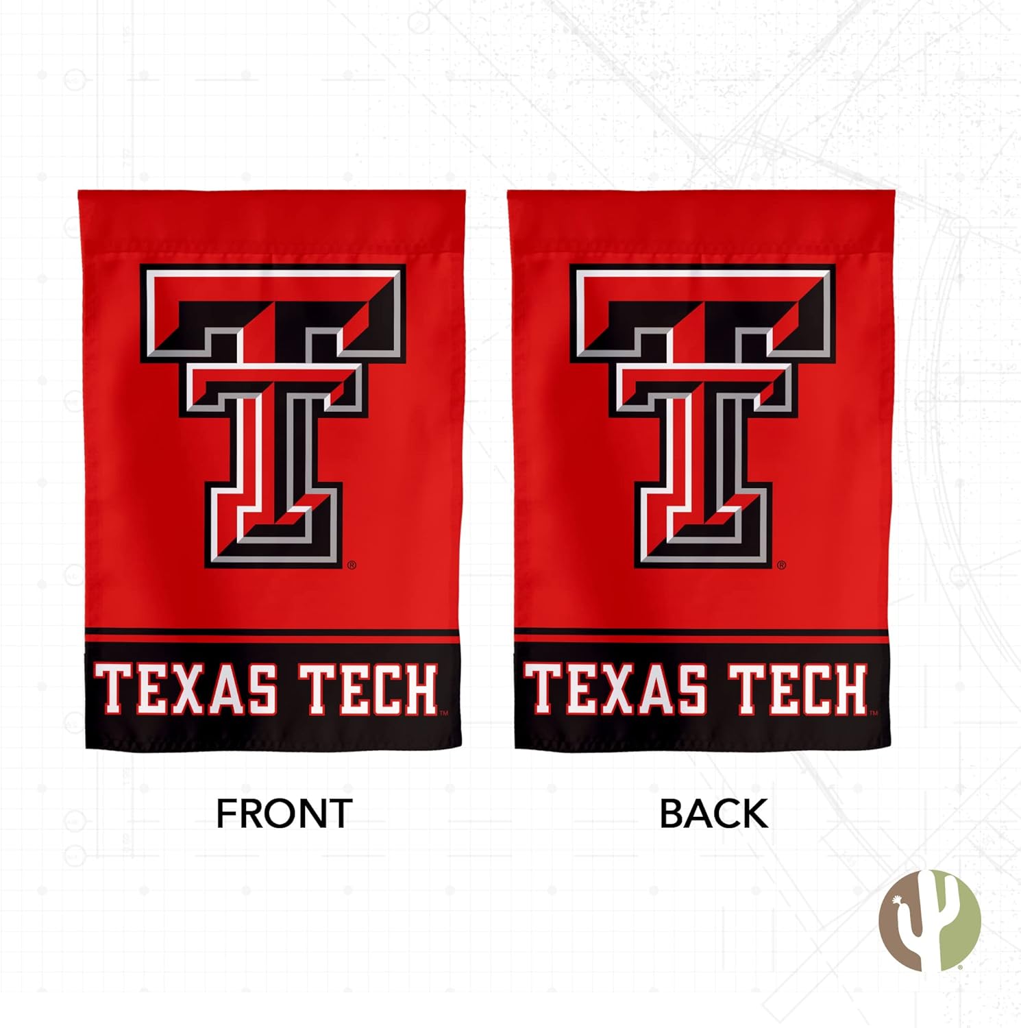 Desert Cactus Texas Tech University TTU Garden Flag – 19 x 12 inch Texas Tech Red Raiders Banner, For Outdoor Display and Events (Design B) - Image 2