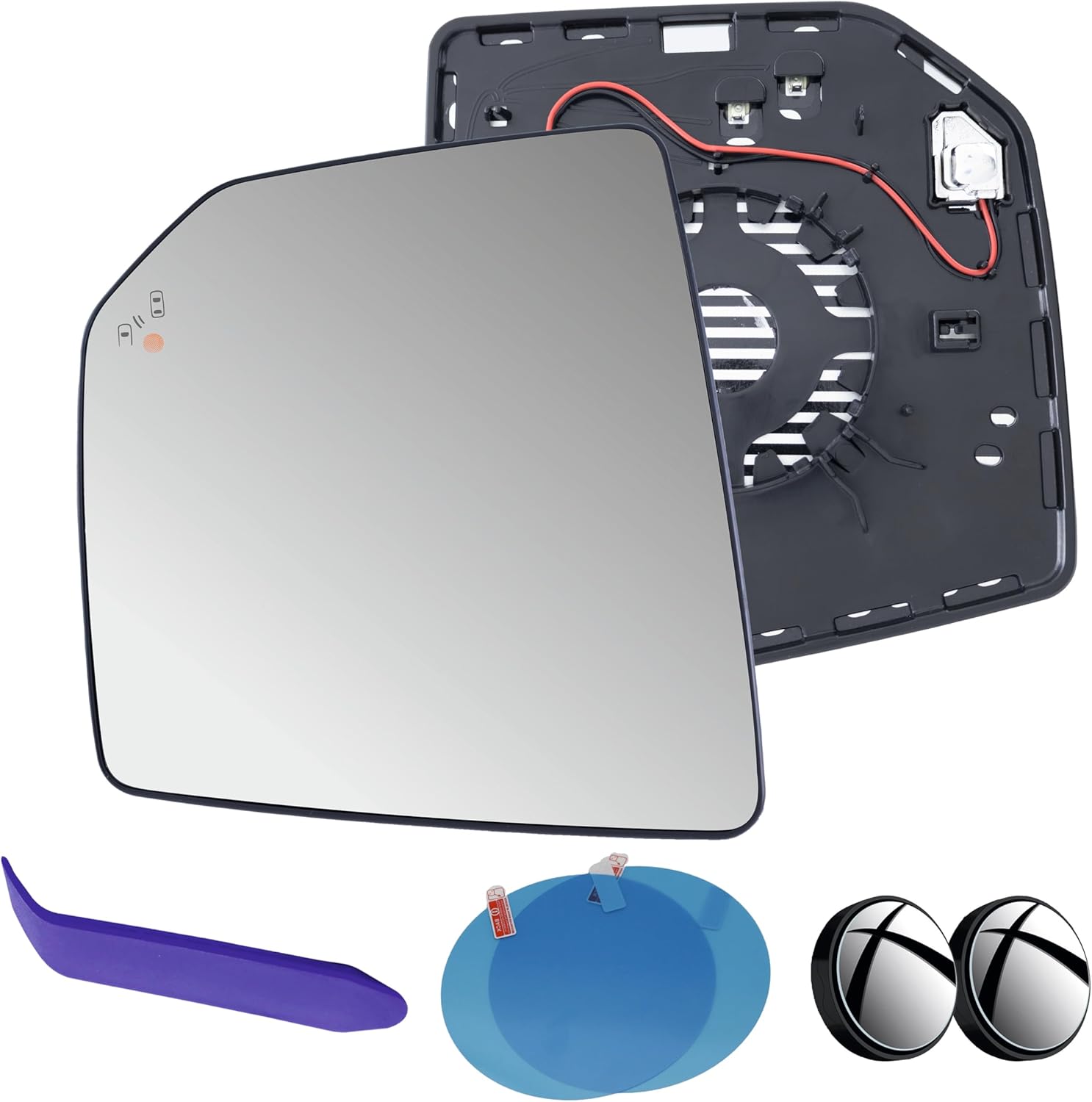 EAP Driver Side Mirror Glass Compatible with Ford F150 2015-2020, Heated with Blind Spot Without Auto Dimming FL3Z17K707AH FL3Z17K707P FO1324141