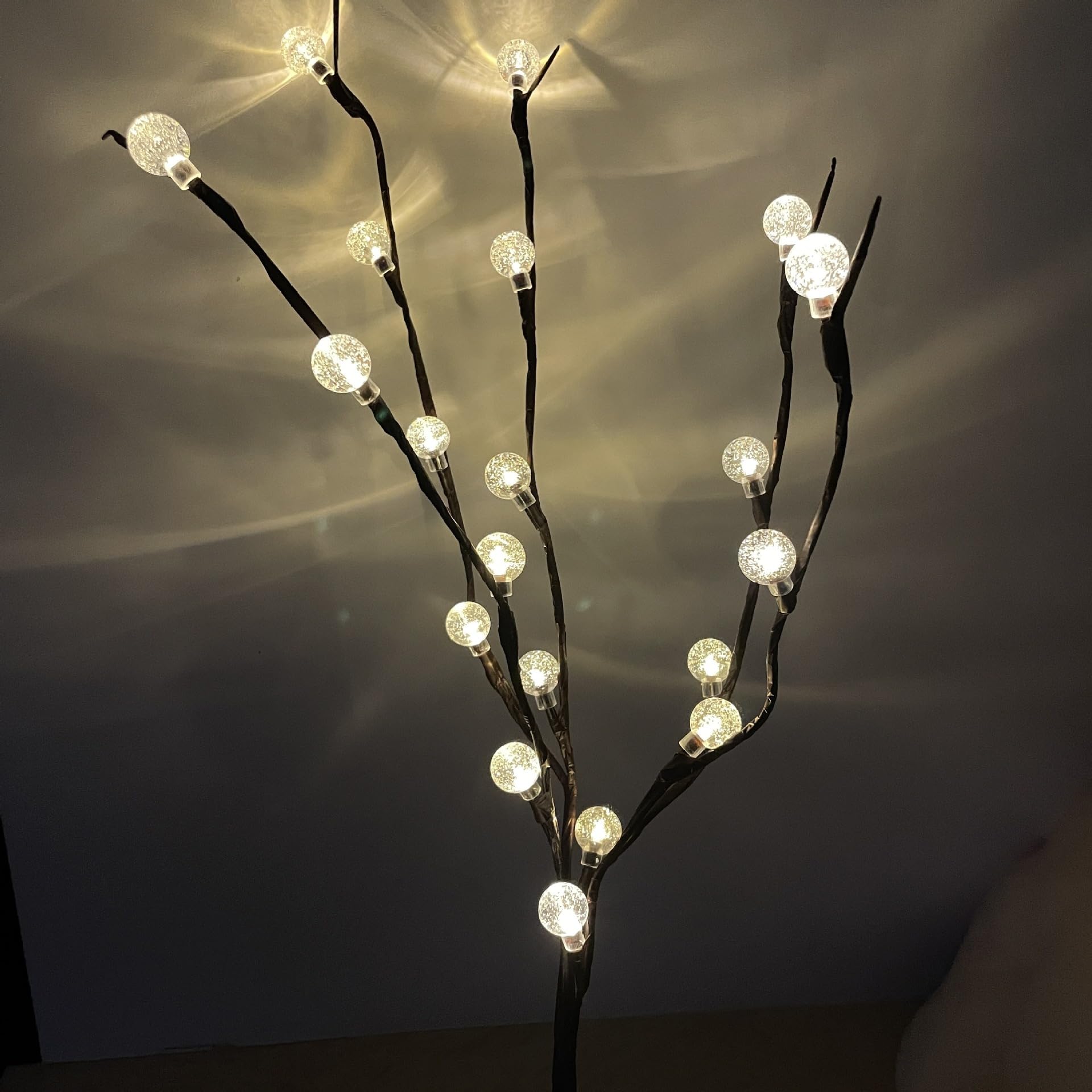 Ulalaza 70cm 2 Branches 40 LED Bulbs Twig Lamp Battery Operated LED Lighted Willow Branches Vase Fillers Use for Christmas Home Party Decoration Indoor Outdoor โ image 1