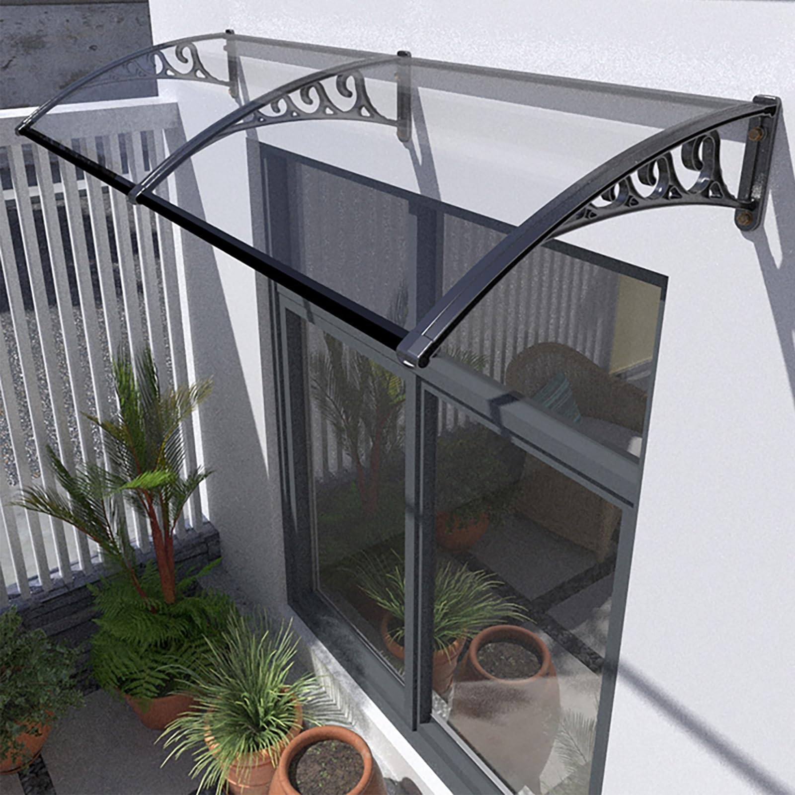 Auvent de porte patio extérieur résistant soleil et pluie