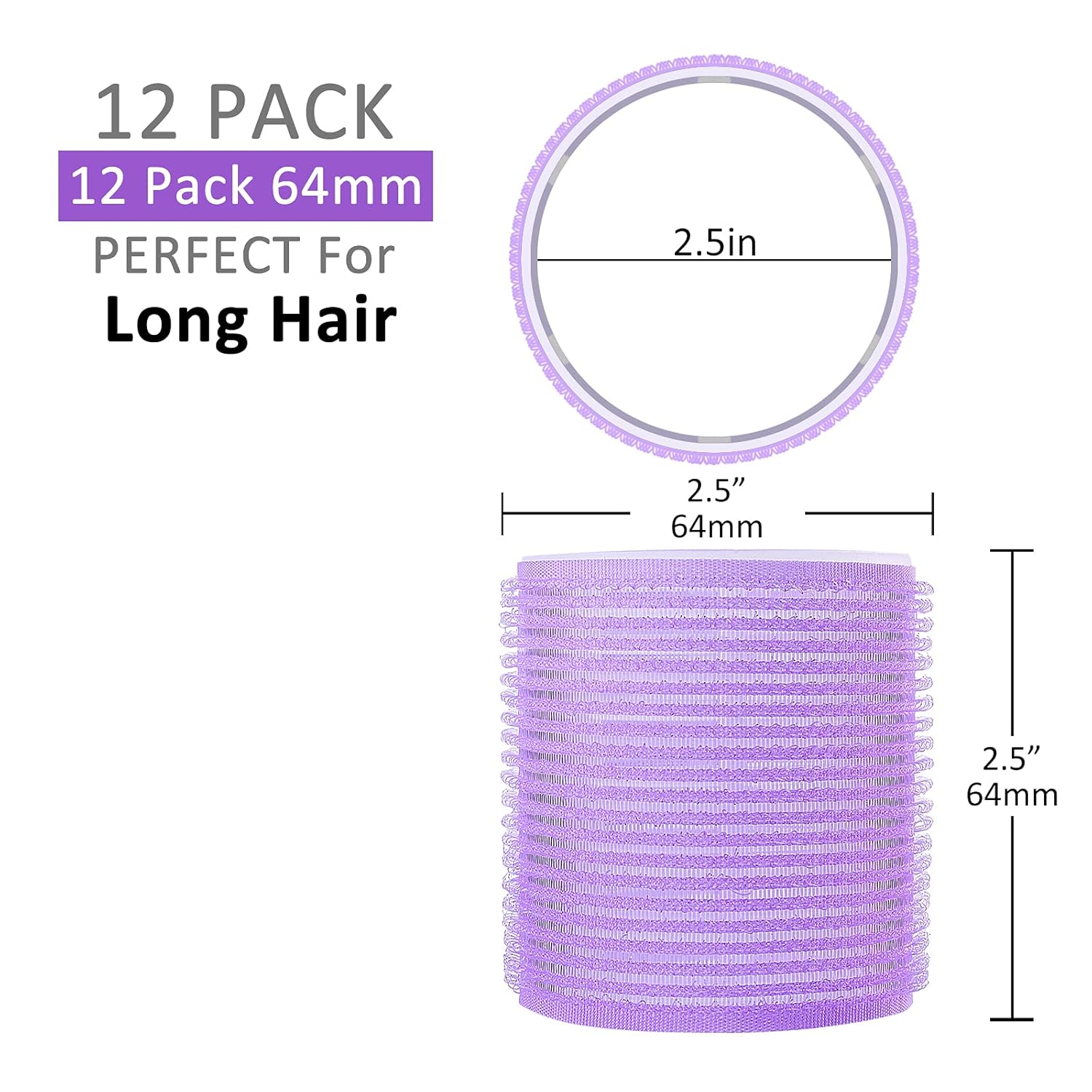 Jumbo Size Hair Roller sets, Self Grip, Salon Hair Dressing Curlers, Hair Curlers, 3 size 36 packs (12XJUMBO+12XLARGER+12XMEDUIEM） : Beauty & Personal Care