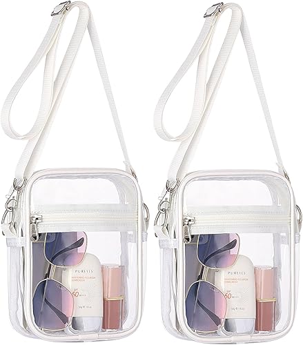 PACKISM Bolsa transparente aprobada para estadios Monederos transparentes para mujeres, bolsa cruzada de estadio para conciertos y eventos